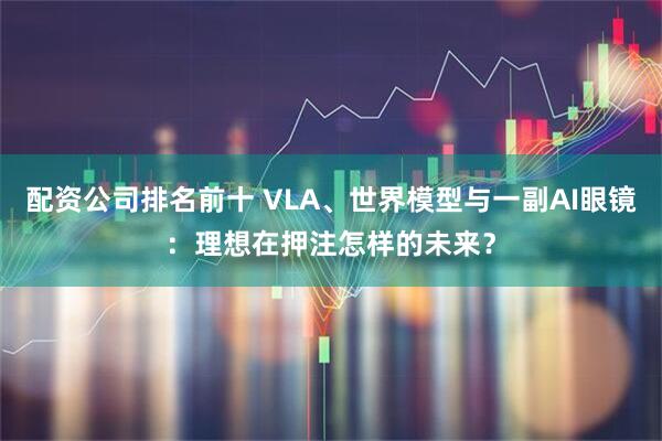 配资公司排名前十 VLA、世界模型与一副AI眼镜：理想在押注怎样的未来？